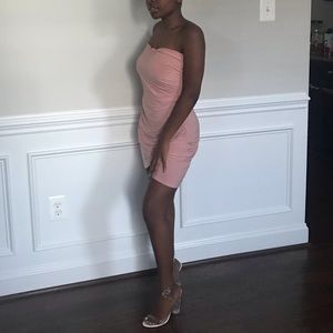 Pink bandeau dress